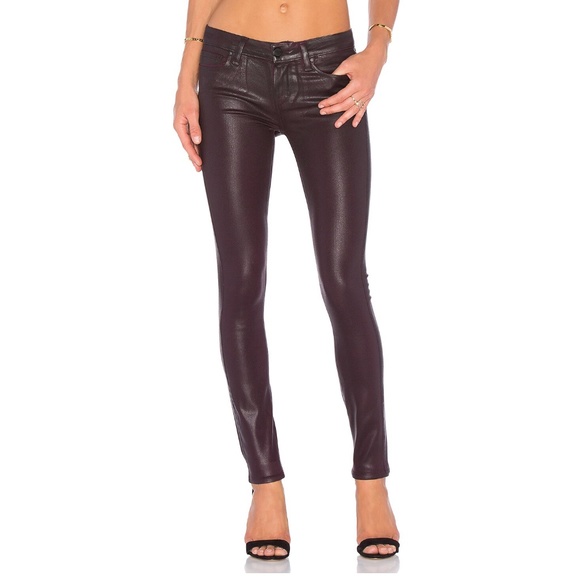 PAIGE Verdugo Ultra Skinny Jeans in Wine Luxe Coating